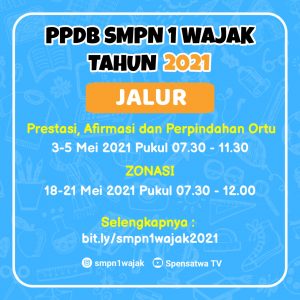 PPDB SMPN 1 WAJAK 2021